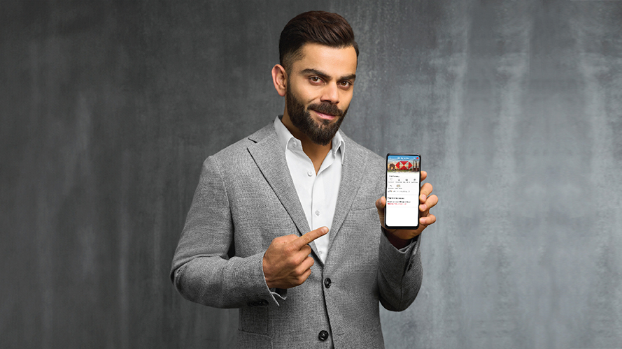 Virat Kohli with HSBC Mobile App